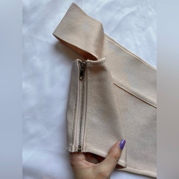 Boutique Blush Pink Ribbed Pearl Co Ord Set Large - Picture 4 of 15